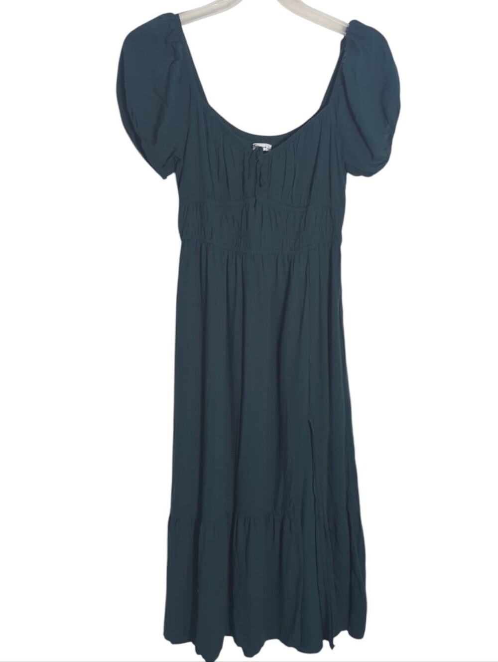 Womens Milkmaid Dark Romantic Maxi Dress Ditsy Floral Peasant Puff Sleeve Large